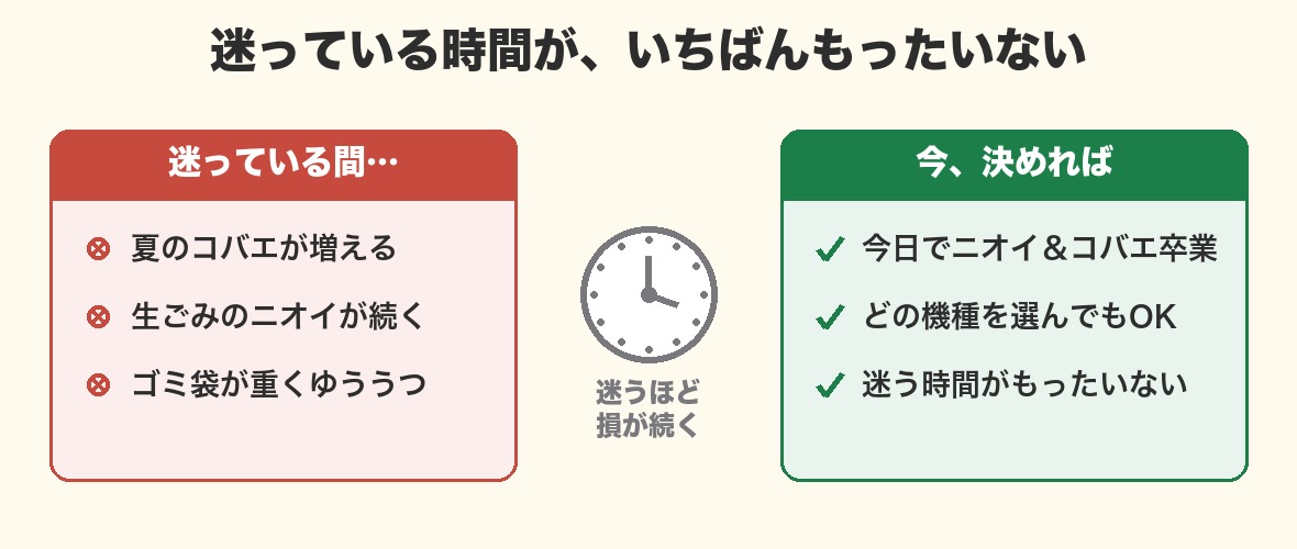 迷っている時間がもったいない｜迷うより今決めるメリット