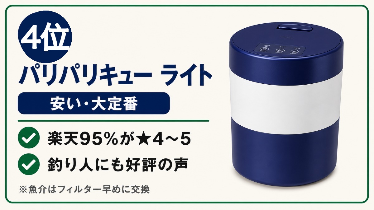 生ごみ処理機ランキング4位 パリパリキュー ライト（安い・大定番・釣り人にも好評）