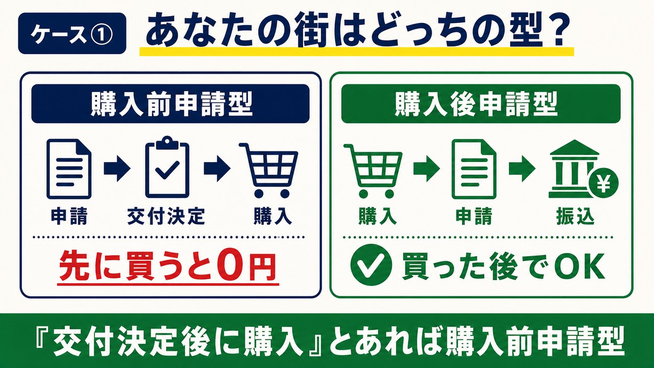 購入前申請型と購入後申請型の2タイプ