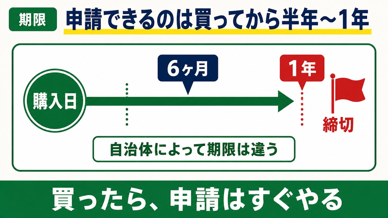申請できるのは買ってから半年〜1年