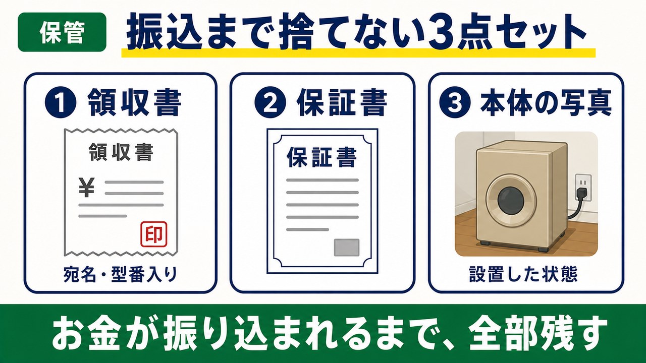 振込まで捨てない書類3点セット