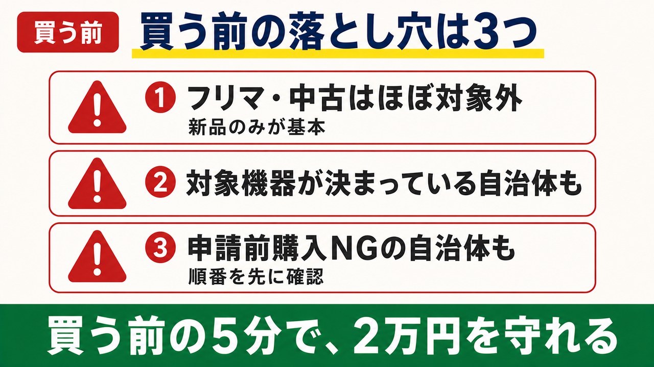 買う前の落とし穴は3つ