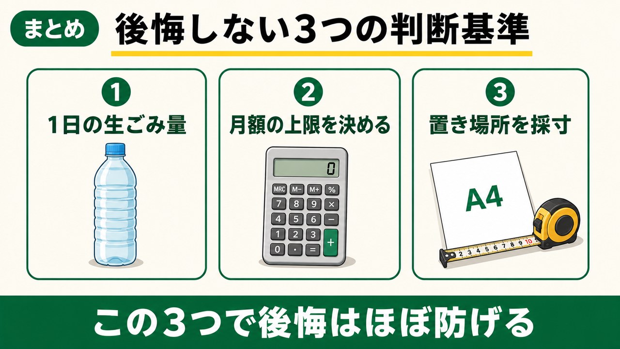 生ごみ処理機で後悔しない3つの判断基準