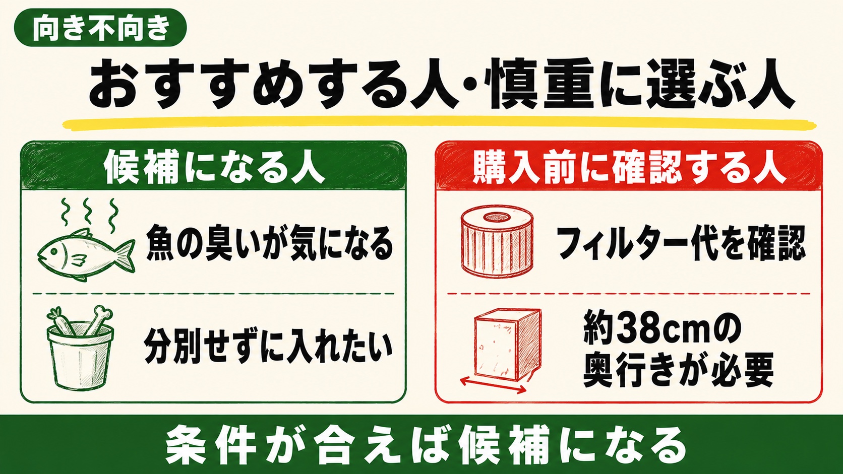 おすすめする人・しない人の対比表