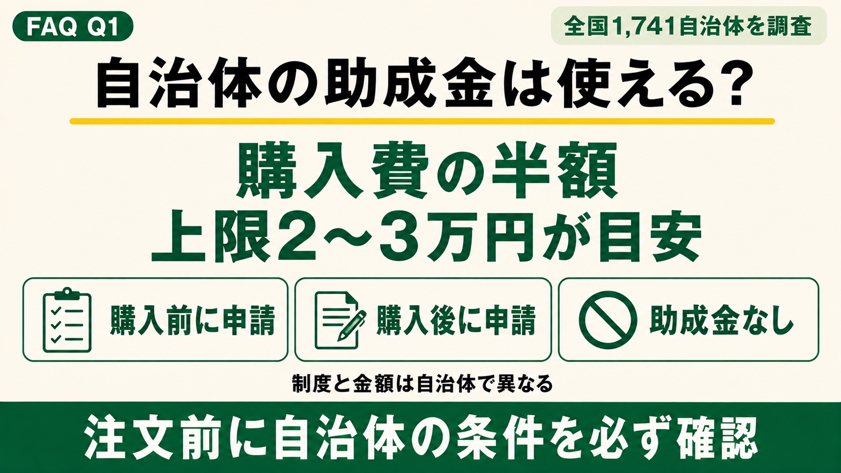 自治体の助成金（補助金）は使えますか？