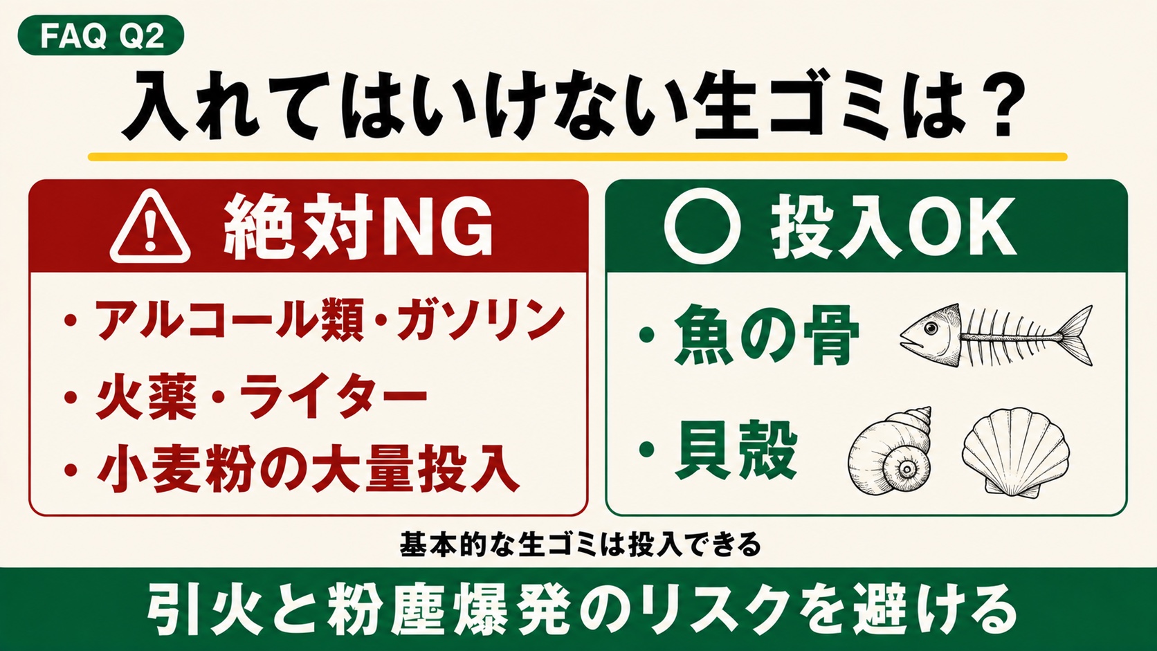 入れてはいけない生ゴミはありますか？