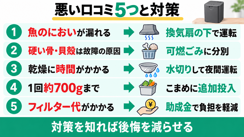 パナソニックMS-N25の悪い口コミと対策