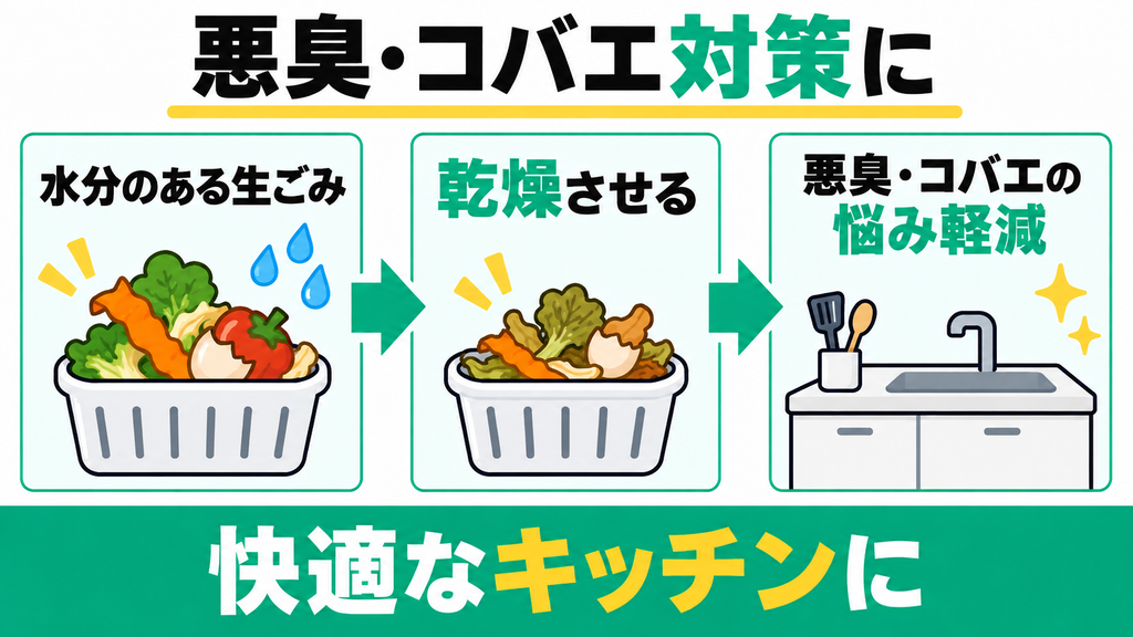 生ゴミの悪臭とコバエの悩みからパリパリキューで解放された
清潔で快適なキッチンに