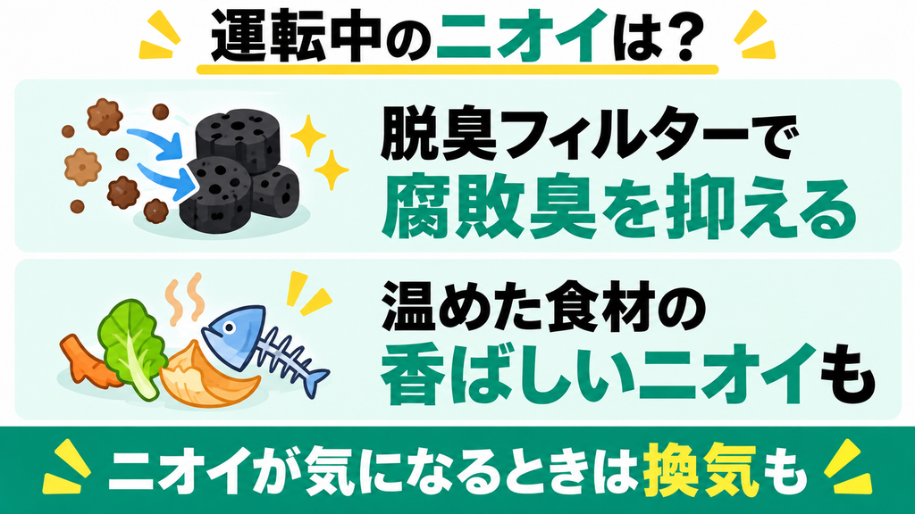 稼働中の臭いは部屋に充満しませんか？
