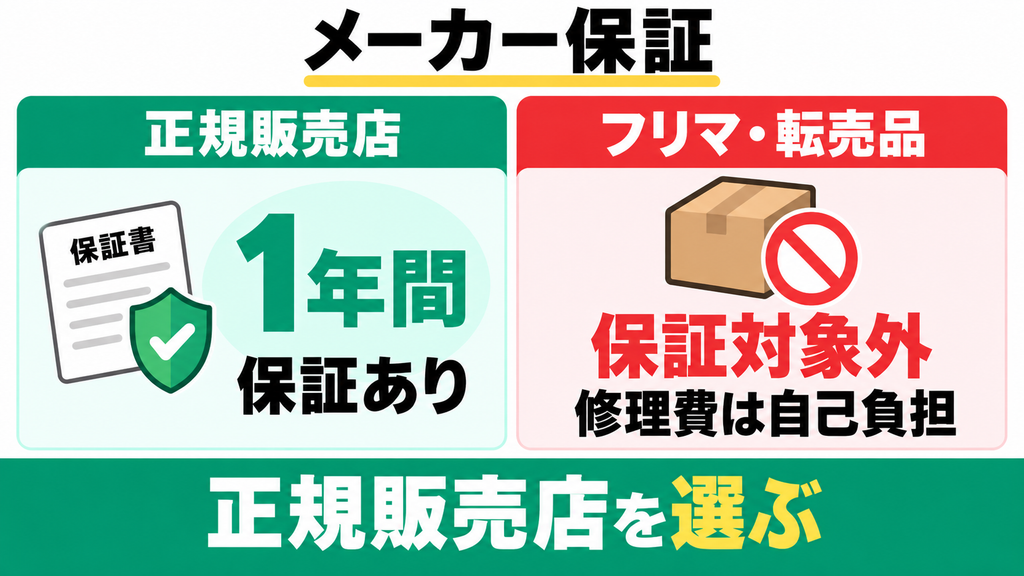 1年間のメーカー保証はどうなっている？