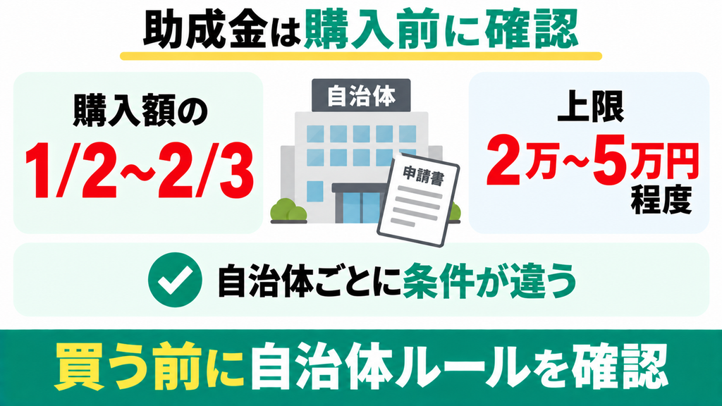 自治体の助成金や補助金は使えますか?