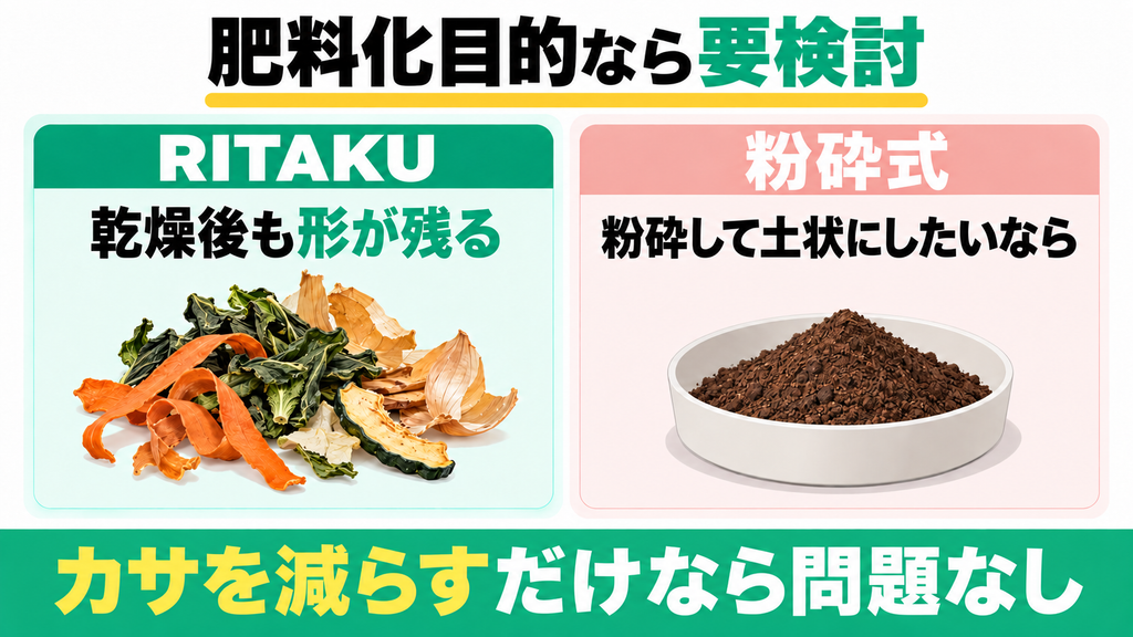 生ゴミを完全に粉砕してサラサラの土状にしたい人