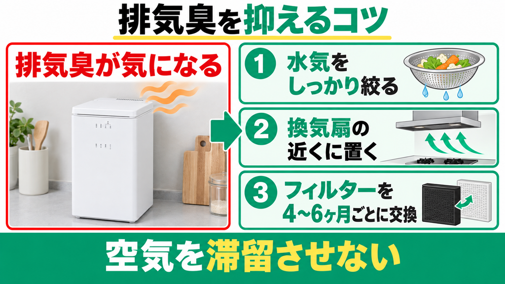 処理中に独特の排気臭がして部屋ににおいが充満する