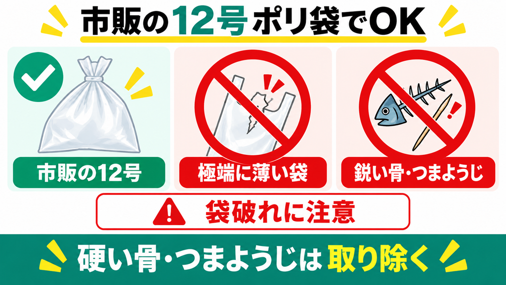 市販のポリ袋は何でも使えて破れませんか？