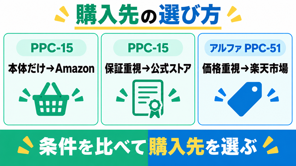 最安値はどこ?パリパリキューPPC-15とアルファの価格を4店舗で比較