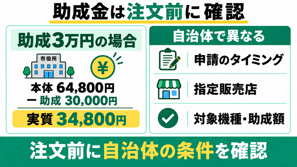 自治体の助成金や補助金は使えますか？