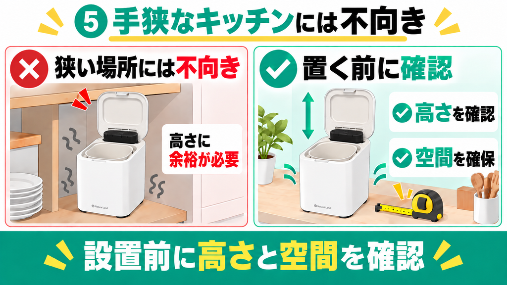 キッチンが手狭で、パリパリキュー上部の排気スペースがない人には不向き