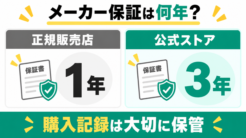 1年間のメーカー保証はどうなっている？