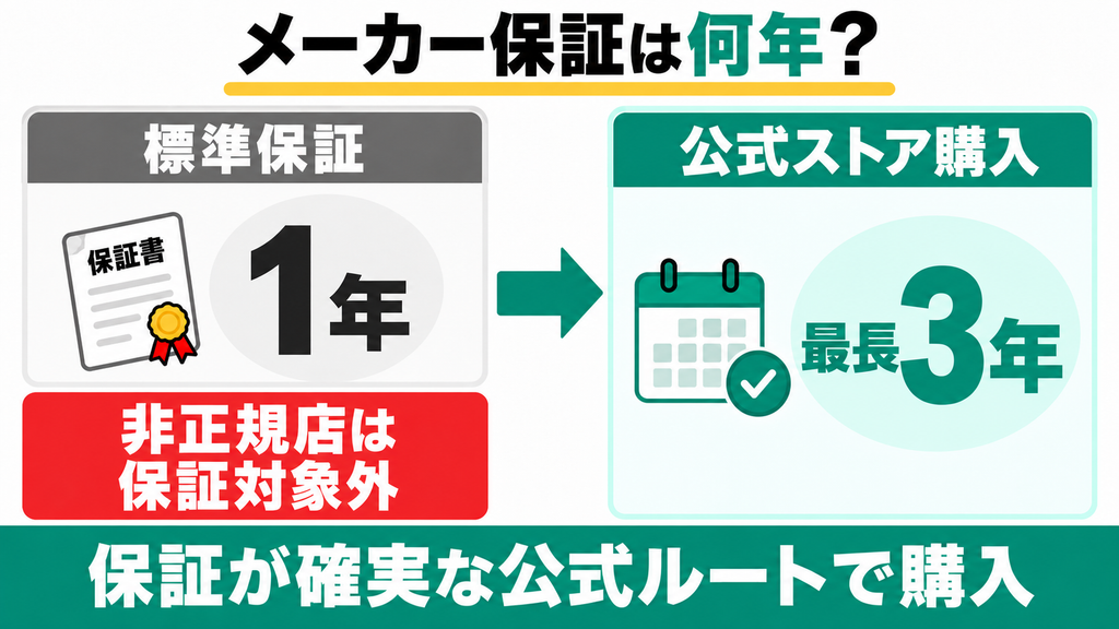 1年間のメーカー保証はどうなっている？