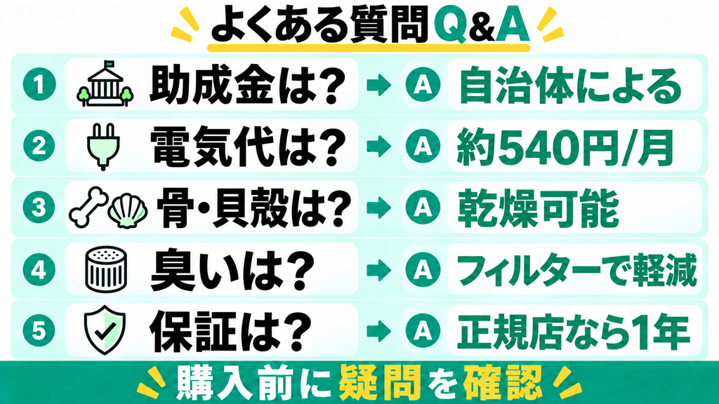 RITAKUの生ごみ処理機についてよくある質問Q&A