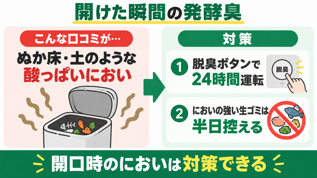 フタを開けるとぬか床のような酸っぱい発酵臭がする