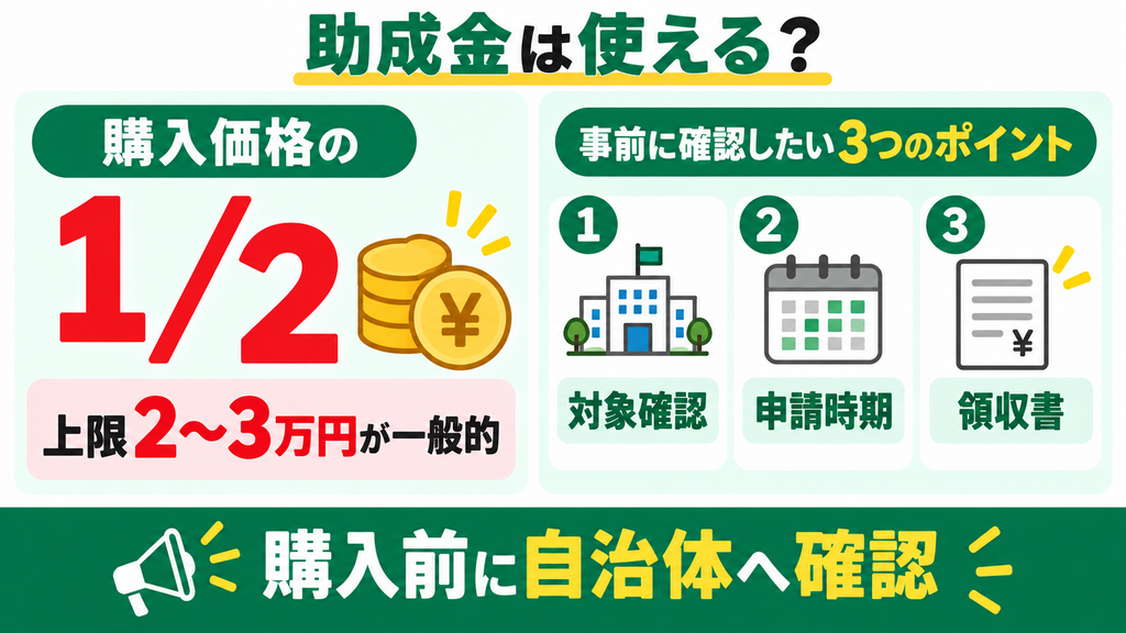 自治体の助成金や補助金は使えますか?