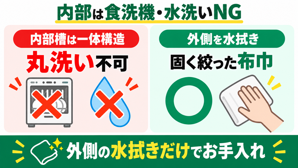 内部のパーツを取り外して食洗機や水洗いはできる?