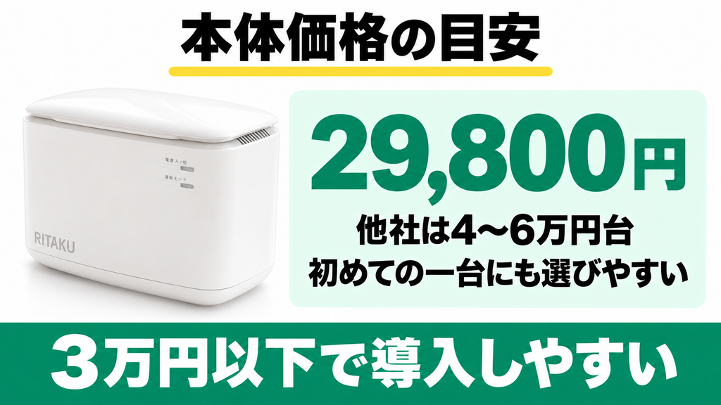 他社より安い29,800円で初めてでも導入しやすい