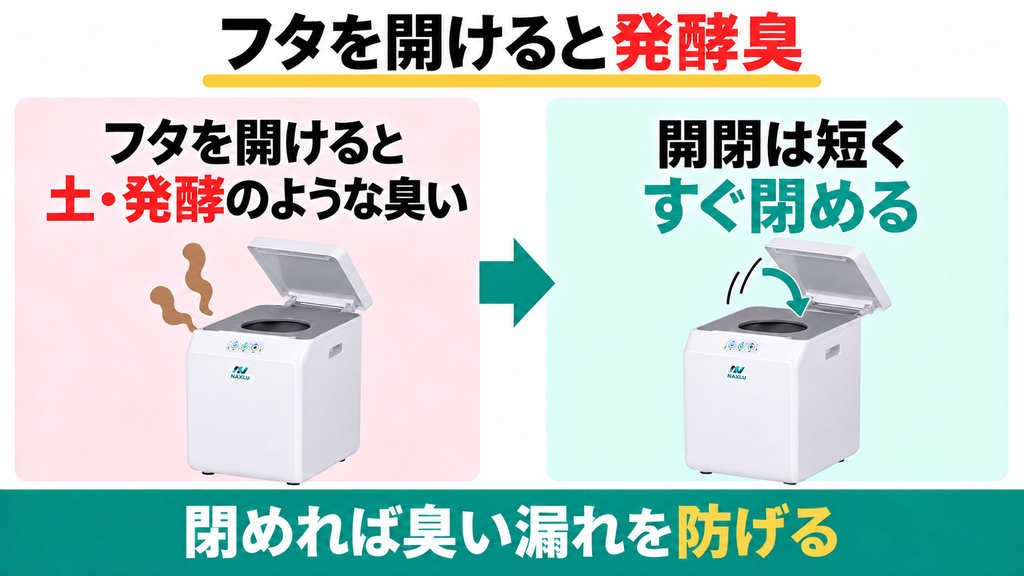 蓋を開けた時の発酵臭が気になる
