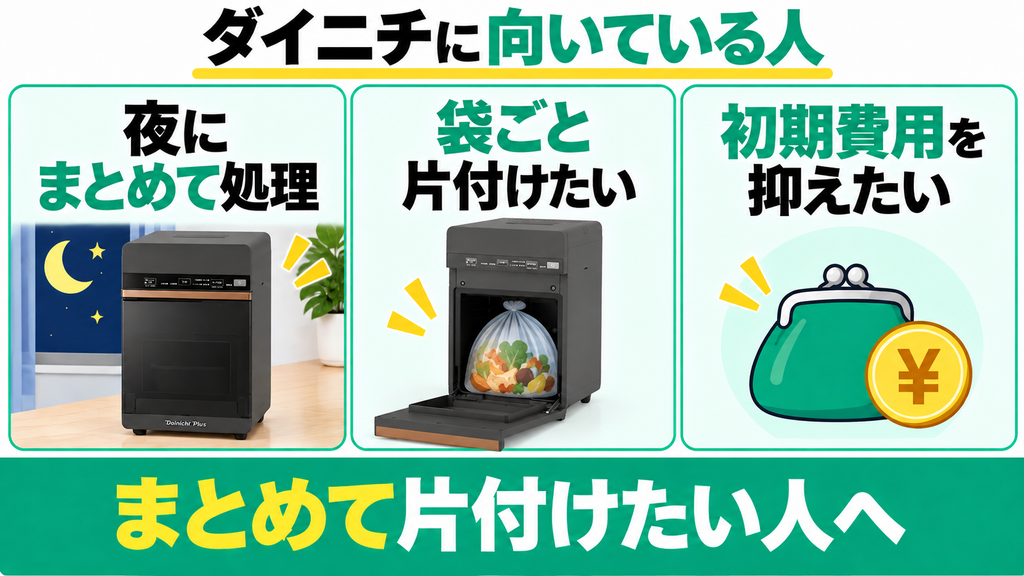 ダイニチGD-28Aは夜にまとめて処理し、袋ごと片付けたい人向け