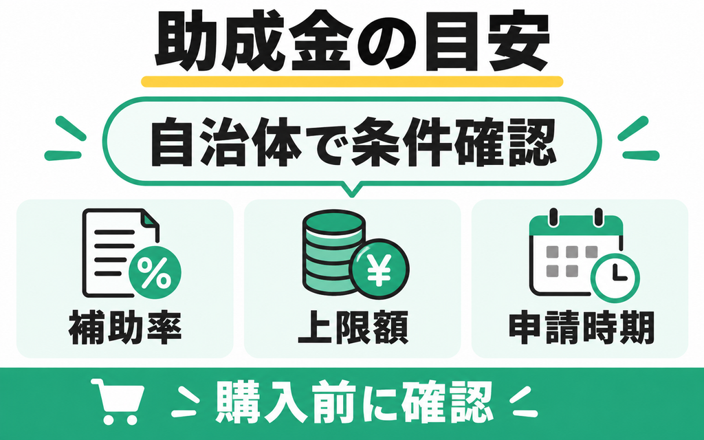 パナソニックMS-N53XDとパリパリキューPPC-15の助成金は自治体条件で変わる