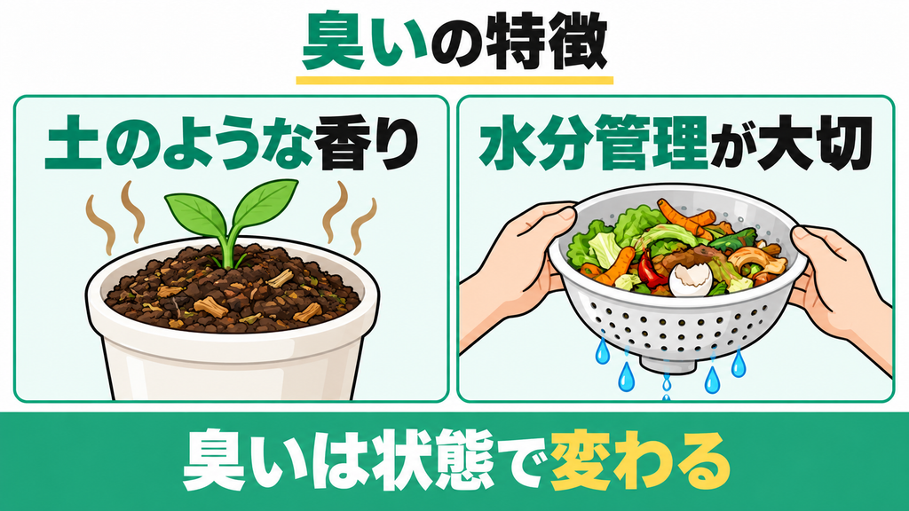腐敗臭ではなく森林の土のような香りでキッチンに置ける