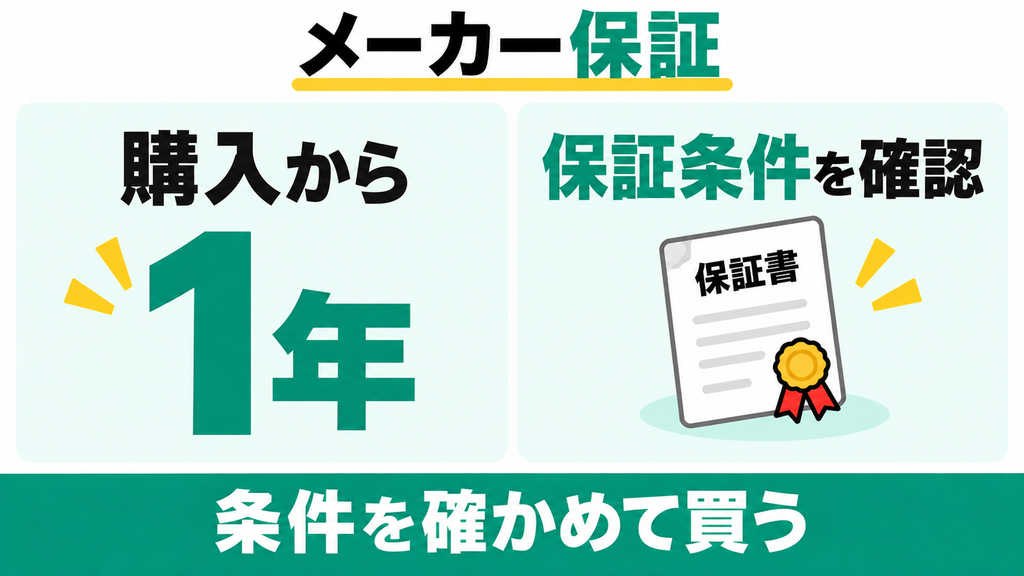 1年間のメーカー保証はどうなっていますか？