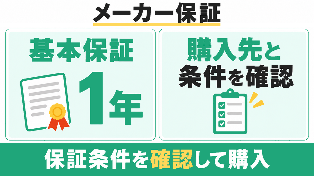 1年間のメーカー保証はどうなっている？