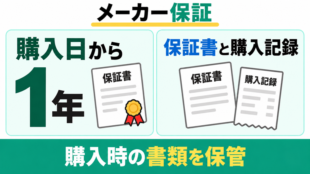 1年間のメーカー保証はどうなっている?