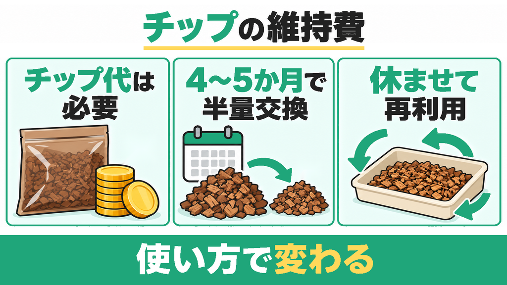 電気代は0円でも専用チップの交換費用が必要