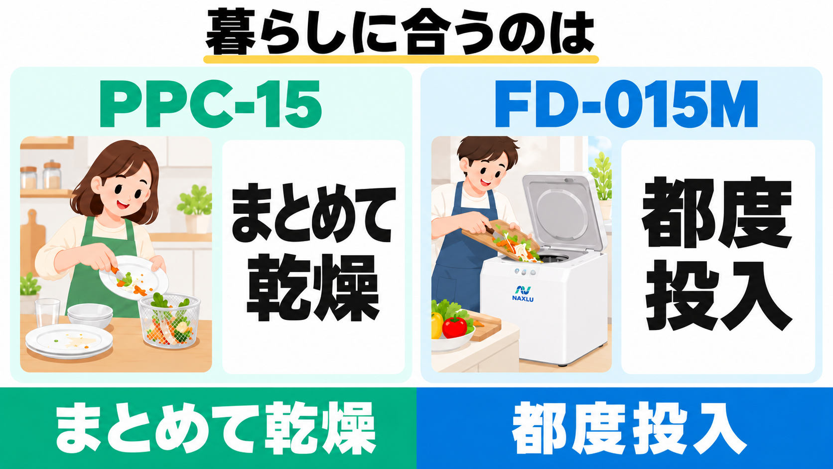 PPC-15でまとめて乾燥する暮らしと、ナクスルFD-015Mへ都度投入する暮らしの選び方。