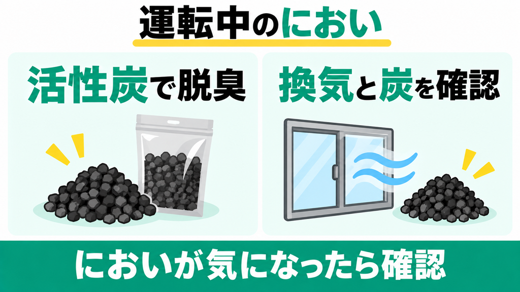 稼働中の臭いは部屋に充満しませんか？