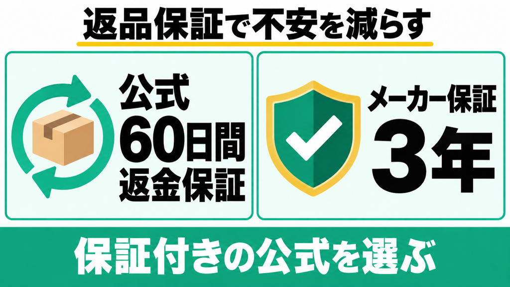 PPC-15公式購入の60日間返金保証と3年間保証