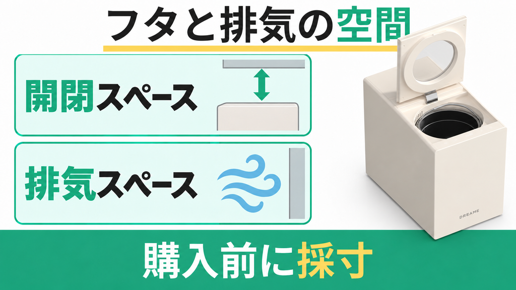 Dreame SF25のフタの開閉と排気スペース