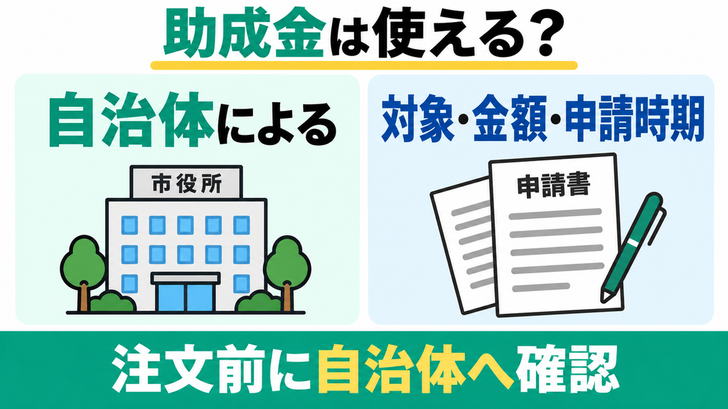 自治体の助成金や補助金は使えますか?