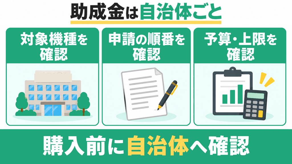 自治体の助成金や補助金は使えますか？