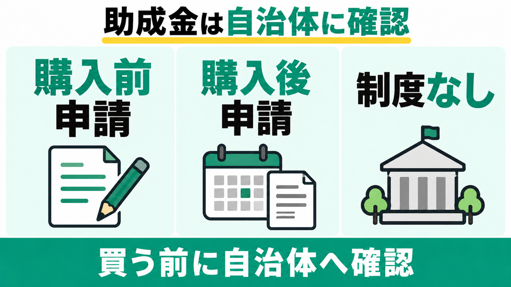 自治体の助成金や補助金は使えますか？