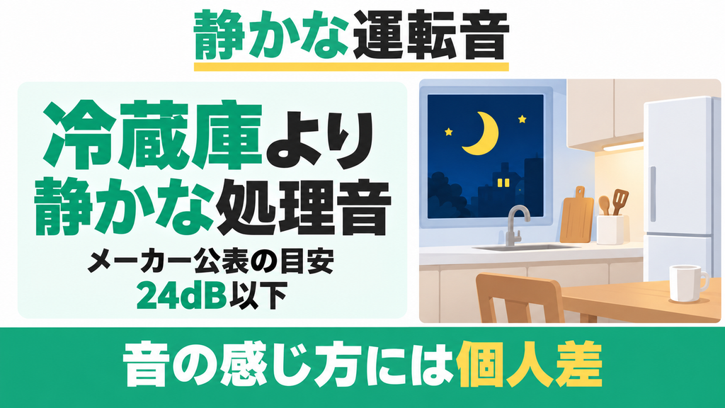 稼働音が24dBと静かで夜間も気にならない