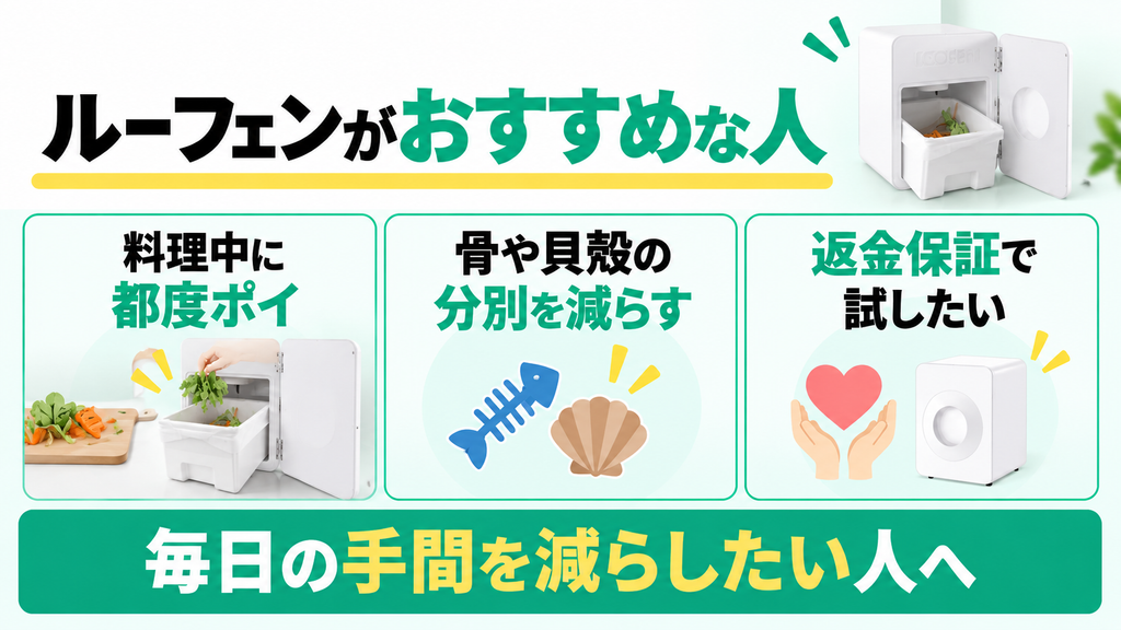 ルーフェンSLW01は都度投入と分別の手軽さ、返金保証を重視する人向け