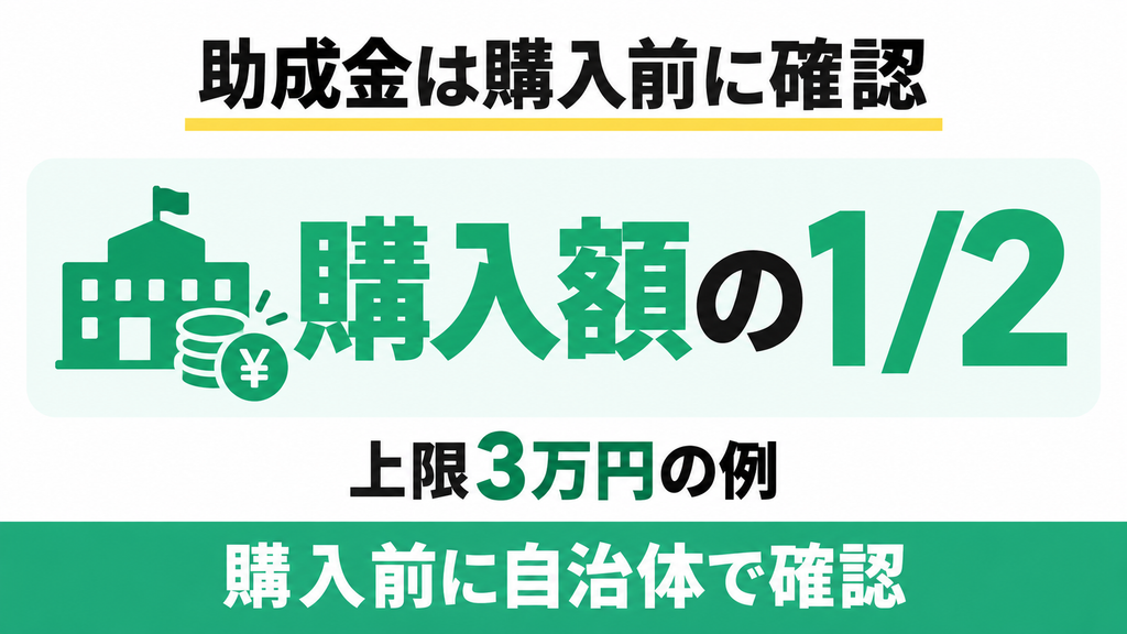 生ごみ処理機の助成金は購入額の半額・上限3万円の例があり、購入前に自治体で確認。